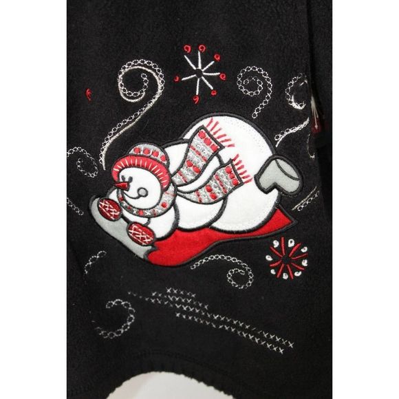 WOMEN'S FASHION BUG SNOWMAN FLEECE JACKET-SIZE: Medium Christmas - Picture 6 of 11